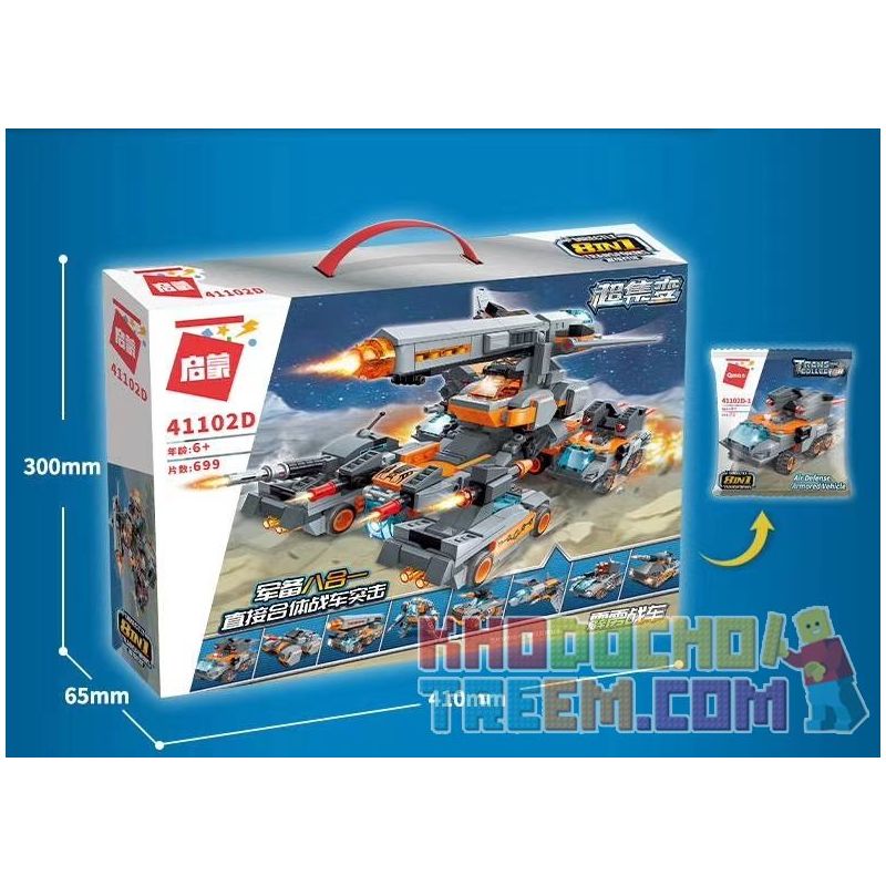 Enlighten 41102D Qman 41102D non  XE CHIẾN ĐẤU THUNDERBOLT 8 TỔ HỢP BỌC THÉP PHÒNG KHÔNG TĂNG CHÙM PHÁO HỦY DIỆT CƠ GIỚI BẤT NGỜ TẤN CÔNG TỐC ĐỘ CAO MÁY BAY TUA TÊN LỬA DẪN ĐƯỜNG TRƯỜNG bộ đồ chơi xếp lắp ráp ghép mô hình Transformers Robot Đại Chiến Người Máy Biến Hình 699 khối
