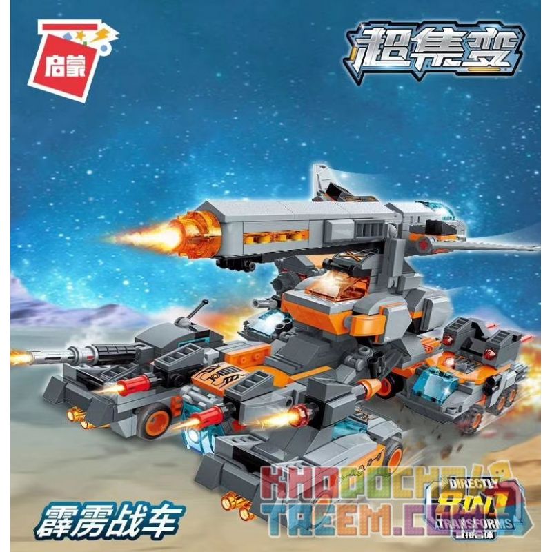 Enlighten 41102D Qman 41102D non  XE CHIẾN ĐẤU THUNDERBOLT 8 TỔ HỢP BỌC THÉP PHÒNG KHÔNG TĂNG CHÙM PHÁO HỦY DIỆT CƠ GIỚI BẤT NGỜ TẤN CÔNG TỐC ĐỘ CAO MÁY BAY TUA TÊN LỬA DẪN ĐƯỜNG TRƯỜNG bộ đồ chơi xếp lắp ráp ghép mô hình Transformers Robot Đại Chiến Người Máy Biến Hình 699 khối