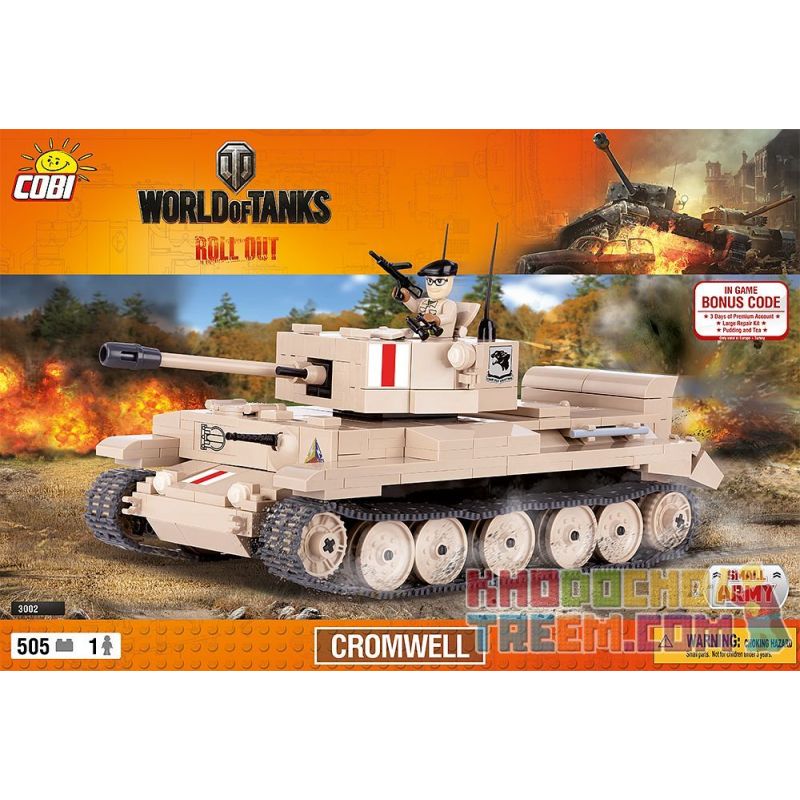 COBI 3002 non Lego KRANDWELL. bộ đồ chơi xếp lắp ráp ghép mô hình Military Army CROMWELL Quân Sự Bộ Đội 505 khối