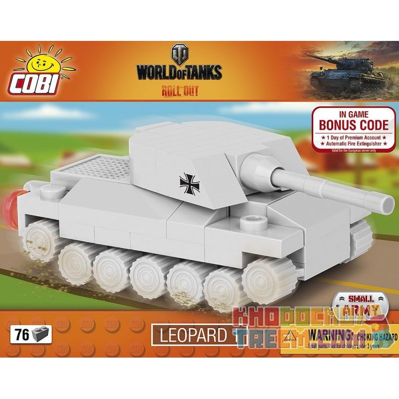 COBI 3016 non Lego LEOPARD 1 XE TĂNG MINI bộ đồ chơi xếp lắp ráp ghép mô hình Military Army LEOPARD I NANO TANK Quân Sự Bộ Đội 76 khối