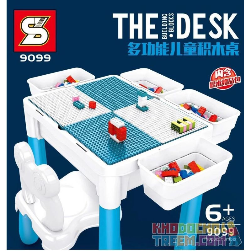 SHENG YUAN SY 9099 non Lego BÀN TRẺ EM ĐA CHỨC NĂNG bộ đồ chơi xếp lắp ráp ghép mô hình Gear THE BUILDING BLOCK DESK Đồ Lắp Ghép