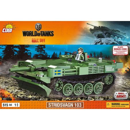 COBI 3023 non  XE TĂNG S bộ đồ chơi xếp lắp ráp ghép mô hình Military Army STRIDSVAGN 103 Quân Sự Bộ Đội 515 khối