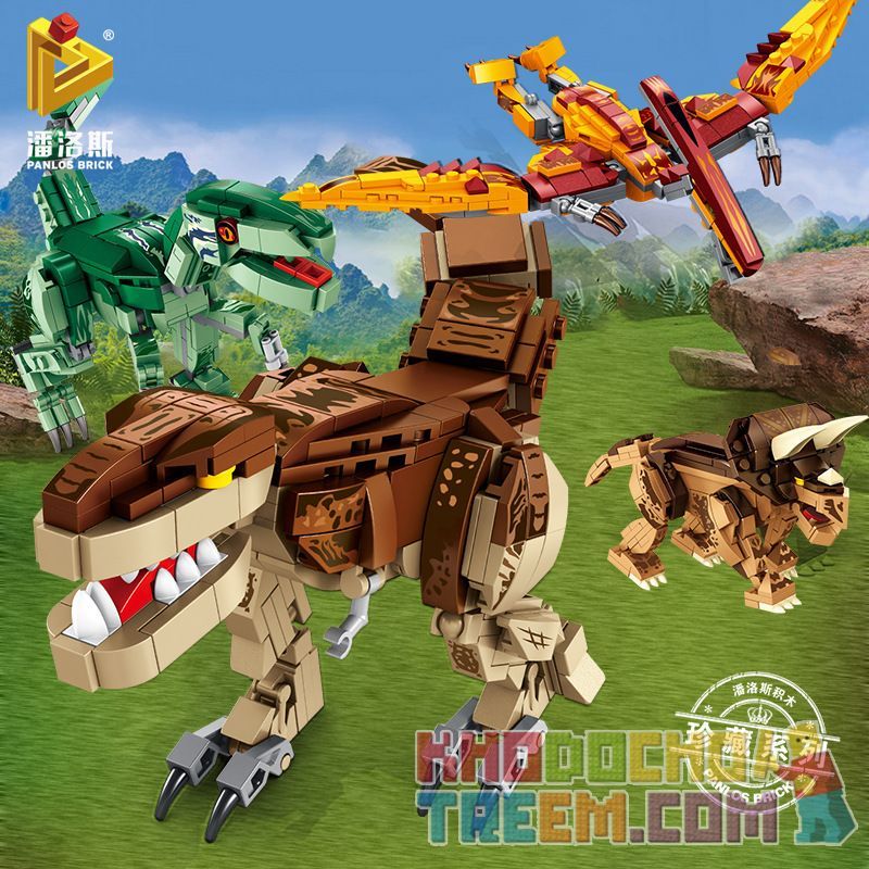 PanlosBrick 612001A 612001B 612001C 612001D Panlos Brick 612001A 612001B 612001C 612001D non  RỒNG CÁNH RAPTOR OVERLON TAM GIÁC bộ đồ chơi xếp lắp ráp ghép mô hình Jurassic World DINOSAURIA PTEROSAUR、VELOCIRAPTOR、TYRANNOSAURUS、TRICERATOPS Thế Giới Khủng Long 979 khối