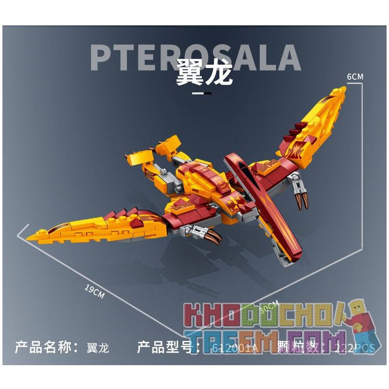 PanlosBrick 612001A 612001B 612001C 612001D Panlos Brick 612001A 612001B 612001C 612001D non  RỒNG CÁNH RAPTOR OVERLON TAM GIÁC bộ đồ chơi xếp lắp ráp ghép mô hình Jurassic World DINOSAURIA PTEROSAUR、VELOCIRAPTOR、TYRANNOSAURUS、TRICERATOPS Thế Giới Khủng Long 979 khối