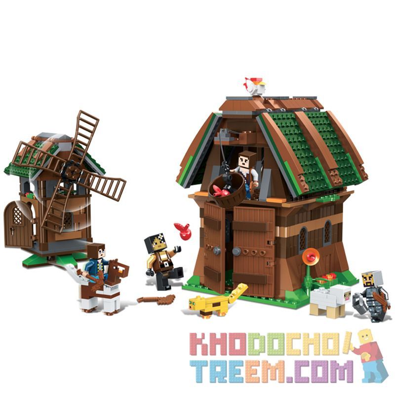 LELE 33100 non Lego THU HOẠCH TRANG TRẠI LỚN bộ đồ chơi xếp lắp ráp ghép mô hình Minecraft MY WORLD Game Xây Dựng 671 khối