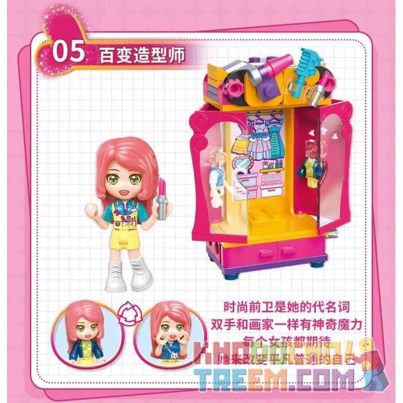 Enlighten 34011 Qman 34011 non  TỦ QUẦN ÁO ĐA DẠNG 8 KIỂU TIẾP VIÊN HÀNG KHÔNG BÁC SĨ CHĂM SÓC NHIẾP ẢNH GIA SỨC SỐNG HỌA MA THUẬT NHÀ TẠO MẪU CA THẦN TƯỢNG THỢ LÀM BÁNH TRÁNG MIỆNG NEO PHỔ BIẾN bộ đồ chơi xếp lắp ráp ghép mô hình  UNA Các Bạn Gái