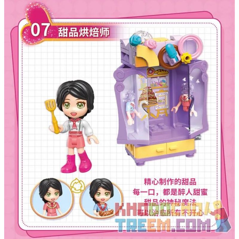 Enlighten 34011 Qman 34011 non  TỦ QUẦN ÁO ĐA DẠNG 8 KIỂU TIẾP VIÊN HÀNG KHÔNG BÁC SĨ CHĂM SÓC NHIẾP ẢNH GIA SỨC SỐNG HỌA MA THUẬT NHÀ TẠO MẪU CA THẦN TƯỢNG THỢ LÀM BÁNH TRÁNG MIỆNG NEO PHỔ BIẾN bộ đồ chơi xếp lắp ráp ghép mô hình  UNA Các Bạn Gái