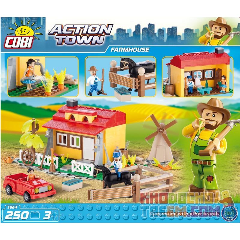 COBI 1864 non  TRANG TRẠI bộ đồ chơi xếp lắp ráp ghép mô hình City FARMHOUSE Thành Phố 250 khối