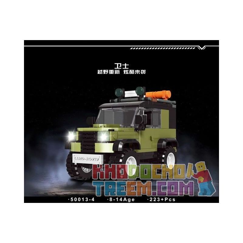 SHENZHEN RAEL ENTERTAINMENT 50013-1 50013-2 50013-3 50013-4 non  XE ĐỊA HÌNH 4 MẪU TOYOTA CRUISER FJ MERCEDES-BENZ G63 JEEP WRANGLER LAND ROVER DEFENDER bộ đồ chơi xếp lắp ráp ghép mô hình Speed Champions Racing Cars RACING BLOCK Đua Xe Công Thức 938 khối