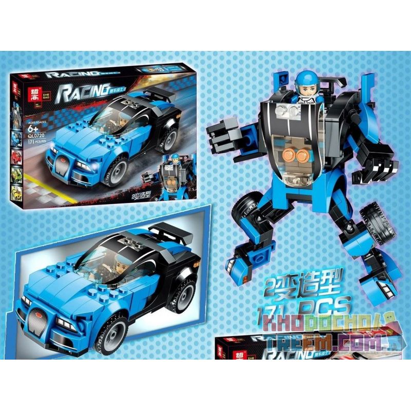 ZHEGAO QL0720-4 0720-4 non  BMW MINI. bộ đồ chơi xếp lắp ráp ghép mô hình Racers RACING Đua Tốc Độ 168 khối