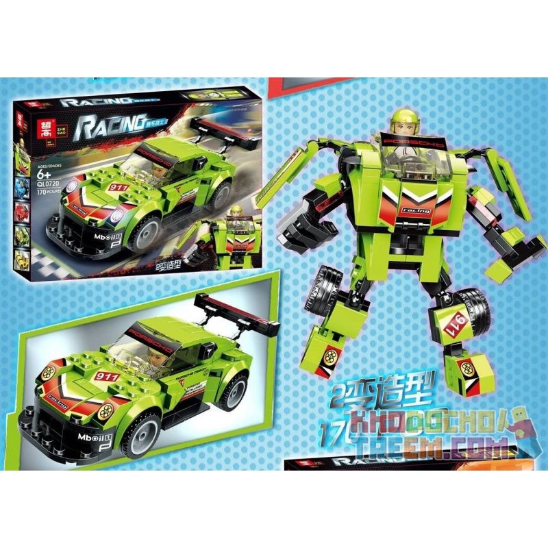 ZHEGAO QL0720-4 0720-4 non  BMW MINI. bộ đồ chơi xếp lắp ráp ghép mô hình Racers RACING Đua Tốc Độ 168 khối