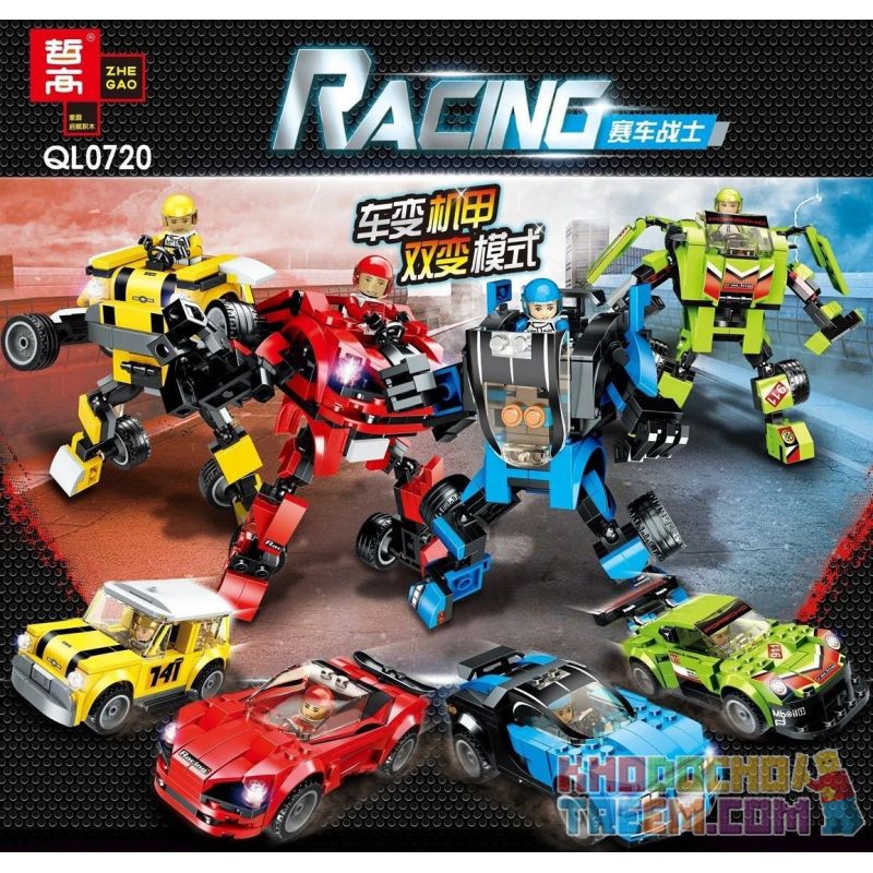 ZHEGAO QL0720-4 0720-4 non  BMW MINI. bộ đồ chơi xếp lắp ráp ghép mô hình Racers RACING Đua Tốc Độ 168 khối