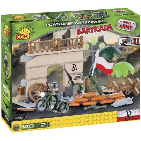 COBI 5510 non  RÀO CHẮN bộ đồ chơi xếp lắp ráp ghép mô hình Military Army BARRICADE Quân Sự Bộ Đội 140 khối