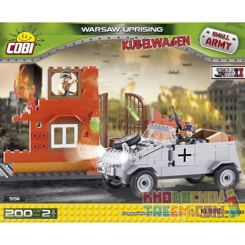 COBI 5511 non Lego XE THÙNG LOẠI 82 bộ đồ chơi xếp lắp ráp ghép mô hình Military Army VW TYP 82 KÜBELWAGEN Quân Sự Bộ Đội 200 khối