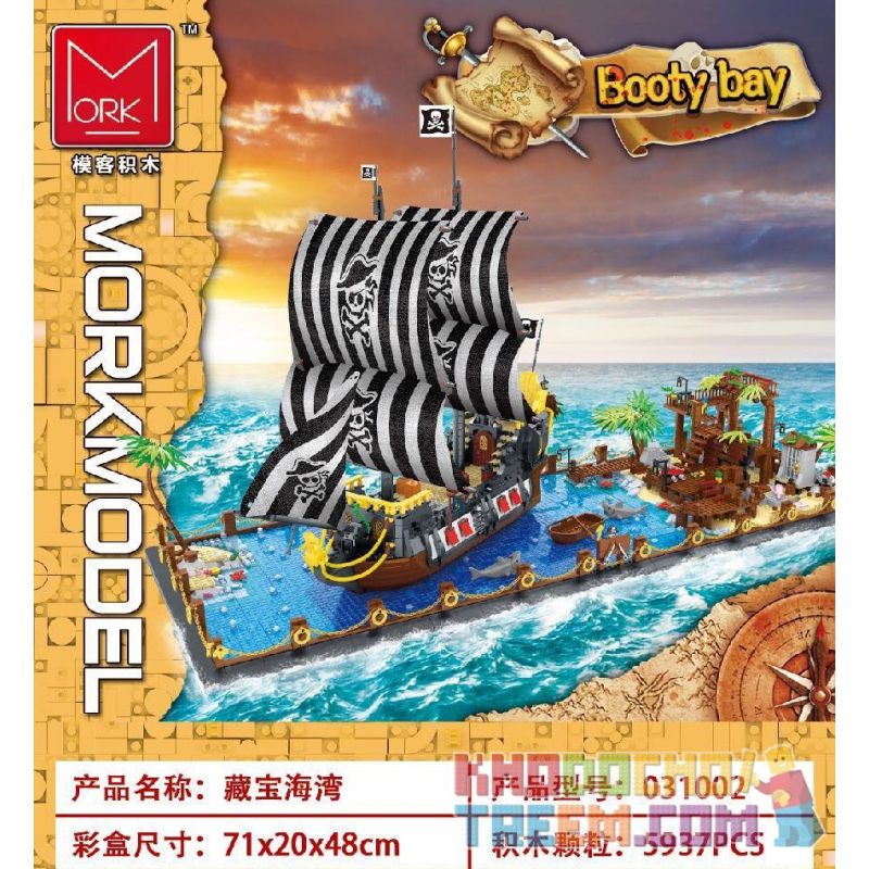 URGE 031002 031002-2 non  VỊNH KHO BÁU bộ đồ chơi xếp lắp ráp ghép mô hình Pirates Of The Caribbean BOOTY BAY Cướp Biển Vùng Caribe 5937 khối