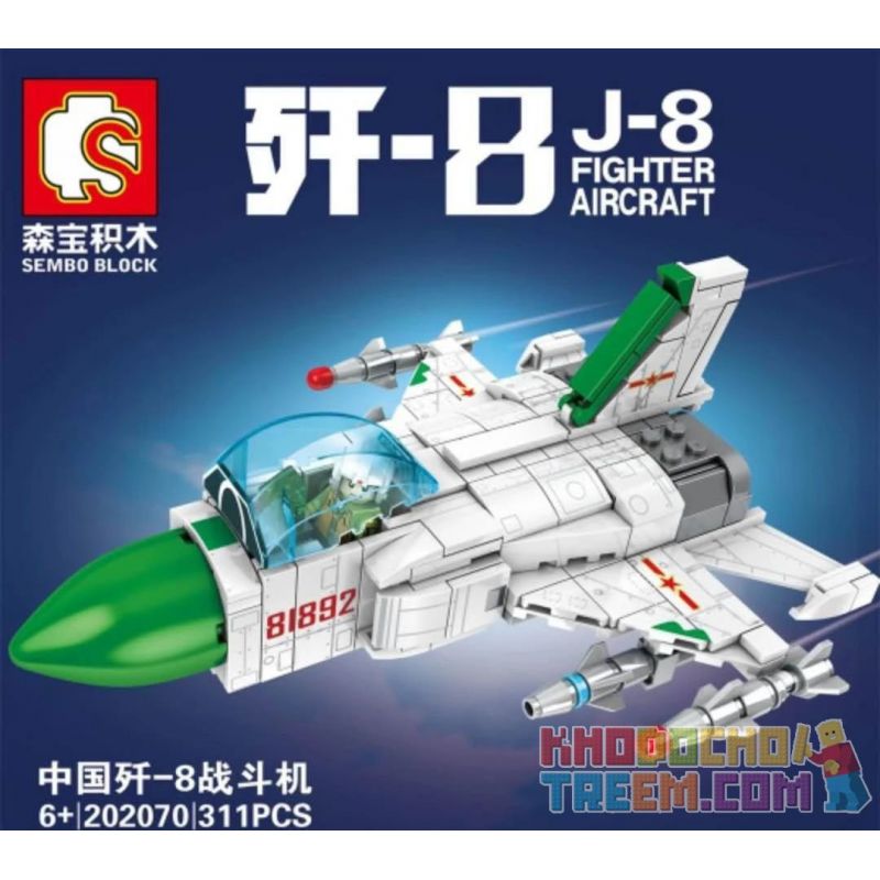 SEMBO 202070 non  MÁY BAY CHIẾN ĐẤU J-8 CỦA TRUNG QUỐC bộ đồ chơi xếp lắp ráp ghép mô hình Military Army J-8 FIGHTER AIRCRAFT Quân Sự Bộ Đội 311 khối