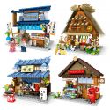 SEMBO 601084 601085 601086 601087 non Lego 4 KIỂU CẢNH ĐƯỜNG PHỐ NHẬT BẢN bộ đồ chơi xếp lắp ráp ghép mô hình Modular Buildings Mô Hình Nhà Cửa 1533 khối