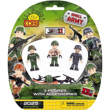 COBI 2025 non  3 NHÂN VẬT NHỎ VÀ PHỤ KIỆN bộ đồ chơi xếp lắp ráp ghép mô hình Military Army 3 FIGURES & ACCESSORIES Quân Sự Bộ Đội