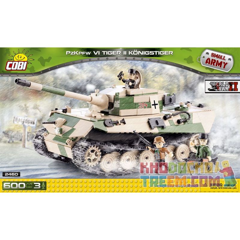 COBI 2460 non Lego XE TĂNG TIGER II bộ đồ chơi xếp lắp ráp ghép mô hình Military Army TIGER II PZ.KPFW. VI B "KÖNIGSTIGER" Quân Sự Bộ Đội 600 khối