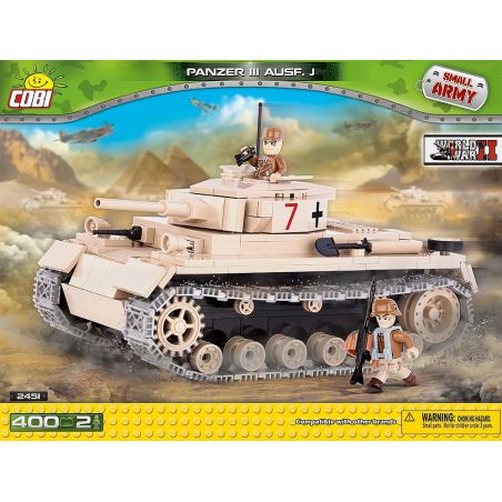 COBI 2451 non  XE TĂNG BA bộ đồ chơi xếp lắp ráp ghép mô hình Military Army PANZER III AUSF. J Quân Sự Bộ Đội 400 khối