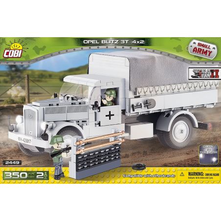 COBI 2449 non  XE TẢI HẠNG TRUNG OPEL LIGHTNING bộ đồ chơi xếp lắp ráp ghép mô hình Military Army OPEL BLITZ 3T (4X2) Quân Sự Bộ Đội 350 khối