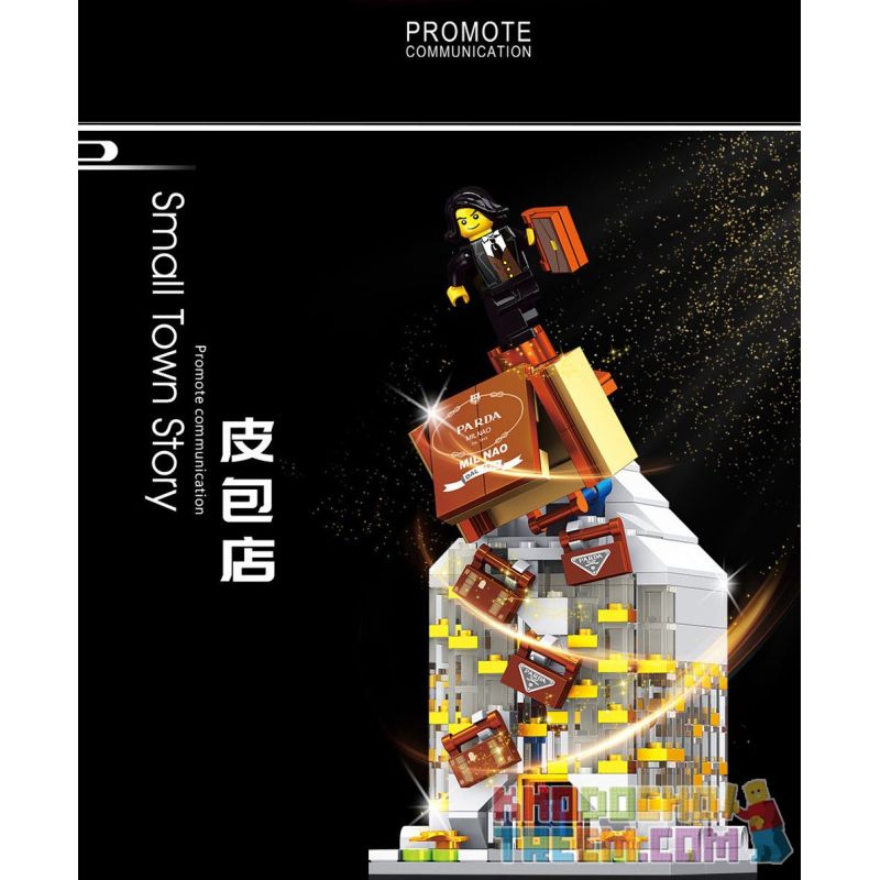 SHENZHEN RAEL ENTERTAINMENT 10008 non  6 LOẠI CỬA HÀNG BÁN TÚI Ở THÀNH PHỐ VIÊNG CHĂN BÁNH MÌ KẸP THỊT HOA VÁN LƯỚT SÓNG NHÀ NGHỈ QUÁN CÀ PHÊ bộ đồ chơi xếp lắp ráp ghép mô hình Mini Modular THE MIXC Đường Phố Thu Nhỏ 1867 khối