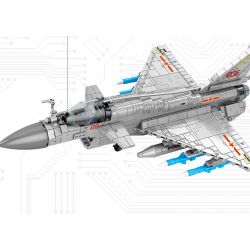 SEMBO 202126 non  MÁY BAY CHIẾN ĐẤU J-10B CỦA TRUNG QUỐC bộ đồ chơi xếp lắp ráp ghép mô hình Military Army J-10B FIGHTER AIRCRAFT Quân Sự Bộ Đội 820 khối