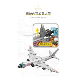 SEMBO 202135 non  MÁY BAY NÉM BOM TẦM TRUNG VÀ XA H-6K CỦA QUỐC bộ đồ chơi xếp lắp ráp ghép mô hình Military Army H-6K BOMBER AIRCRAFT Quân Sự Bộ Đội 2135 khối