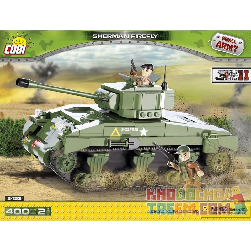 COBI 2453 non Lego M4A4 SHERMAN FIREFLY. bộ đồ chơi xếp lắp ráp ghép mô hình Military Army Quân Sự Bộ Đội 400 khối