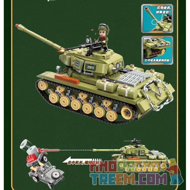 Enlighten 21014 Qman 21014 non  QUÂN ĐOÀN XE TĂNG HẠNG NẶNG bộ đồ chơi xếp lắp ráp ghép mô hình Military Army TACTICAL ESPIONAGE ACTION COMBAT ZONES Quân Sự Bộ Đội 858 khối