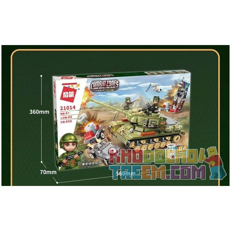 Enlighten 21014 Qman 21014 non  QUÂN ĐOÀN XE TĂNG HẠNG NẶNG bộ đồ chơi xếp lắp ráp ghép mô hình Military Army TACTICAL ESPIONAGE ACTION COMBAT ZONES Quân Sự Bộ Đội 858 khối