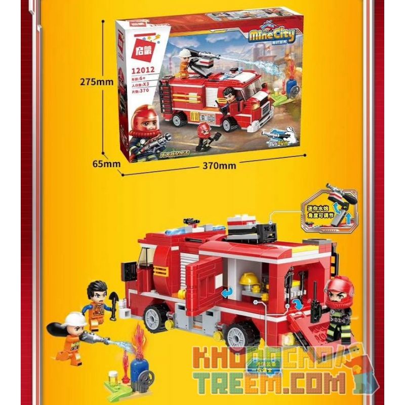 Enlighten 12012 Qman 12012 non  LỬA NOVA ĐÌNH CÔNG bộ đồ chơi xếp lắp ráp ghép mô hình Minecity Thành Phố Mỏ 370 khối