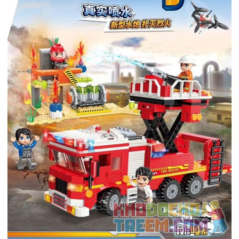 Enlighten 12013 Qman 12013 non  HOẠT ĐỘNG CỨU HỘ FIREWIRE bộ đồ chơi xếp lắp ráp ghép mô hình Minecity Thành Phố Mỏ 539 khối