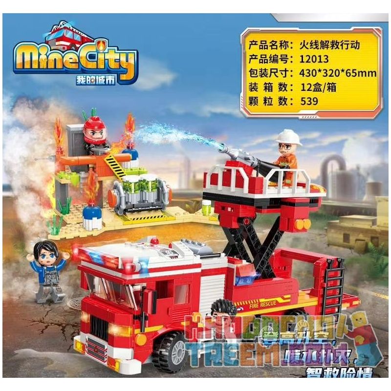 Enlighten 12013 Qman 12013 non  HOẠT ĐỘNG CỨU HỘ FIREWIRE bộ đồ chơi xếp lắp ráp ghép mô hình Minecity Thành Phố Mỏ 539 khối