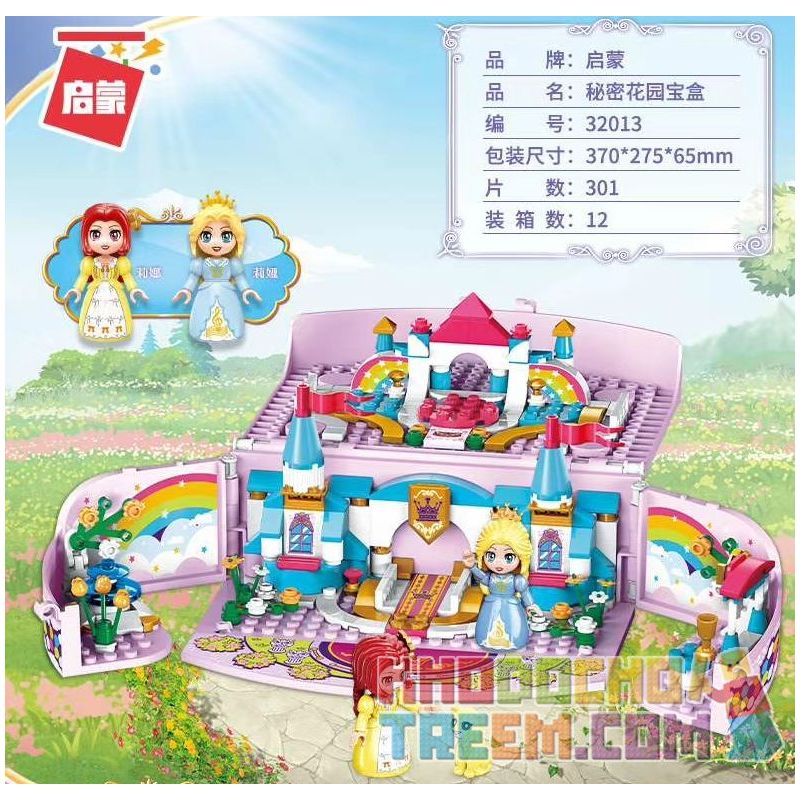 Enlighten 32013 Qman 32013 non  HỘP KHO BÁU SECRET GARDEN bộ đồ chơi xếp lắp ráp ghép mô hình Prinecess Leah PRINCESS LEAH Công Chúa Leah 301 khối