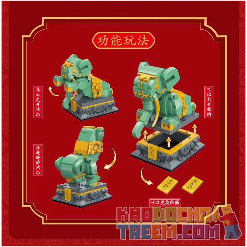 KEEPPLEY K10125 10125 non  VOI GIÀU CÓ bộ đồ chơi xếp lắp ráp ghép mô hình Brickheadz Nhân Vật Đầu To