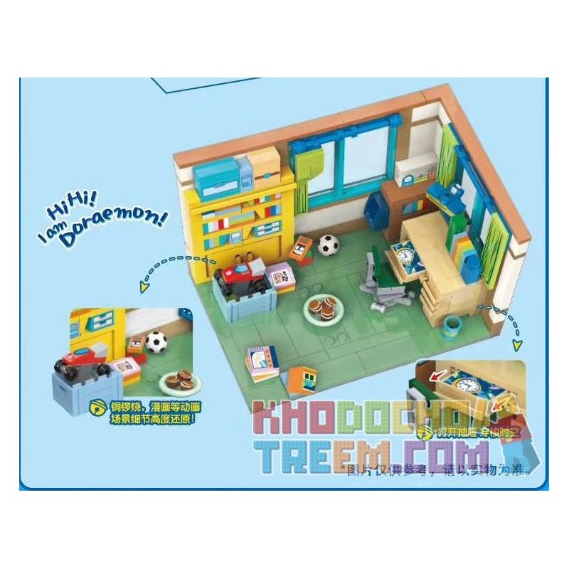 KEEPPLEY K20402 20402 non  PHÒNG NOBITA bộ đồ chơi xếp lắp ráp ghép mô hình Doraemon Mèo Máy Thông Minh 340 khối