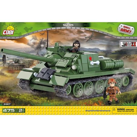 COBI 2467 non  PHÁO CHỐNG TĂNG TỰ HÀNH SU-85 bộ đồ chơi xếp lắp ráp ghép mô hình Military Army SU-85 TANK DESTROYER Quân Sự Bộ Đội 400 khối