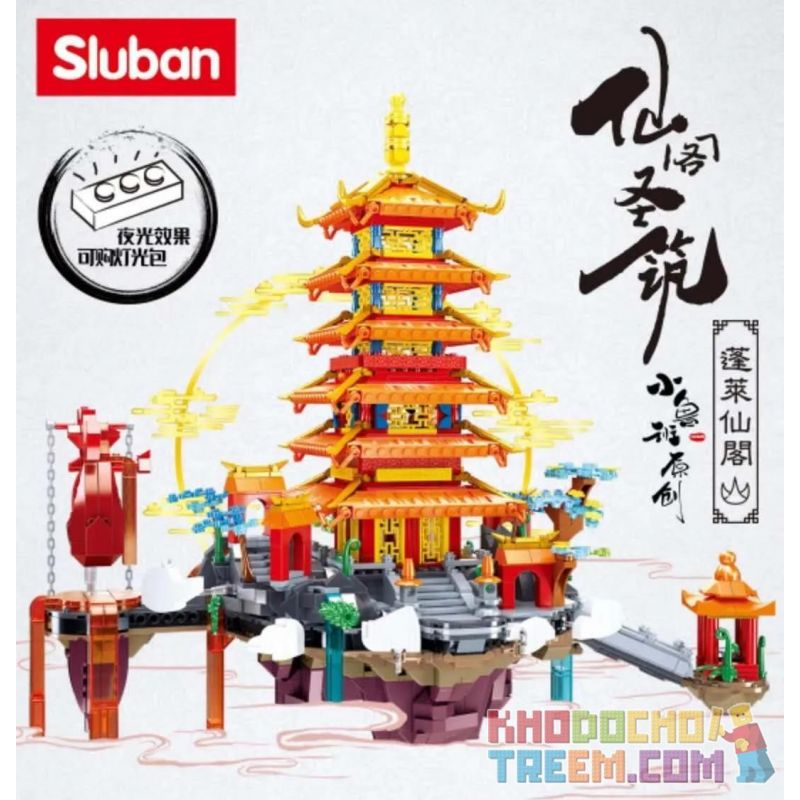 SLUBAN M38-B0938 B0938 0938 M38B0938 38-B0938 non  PENGLAI FAIRY PAVILION. bộ đồ chơi xếp lắp ráp ghép mô hình Fairy Swordplay Tiên Kiếm Hiệp 2409 khối