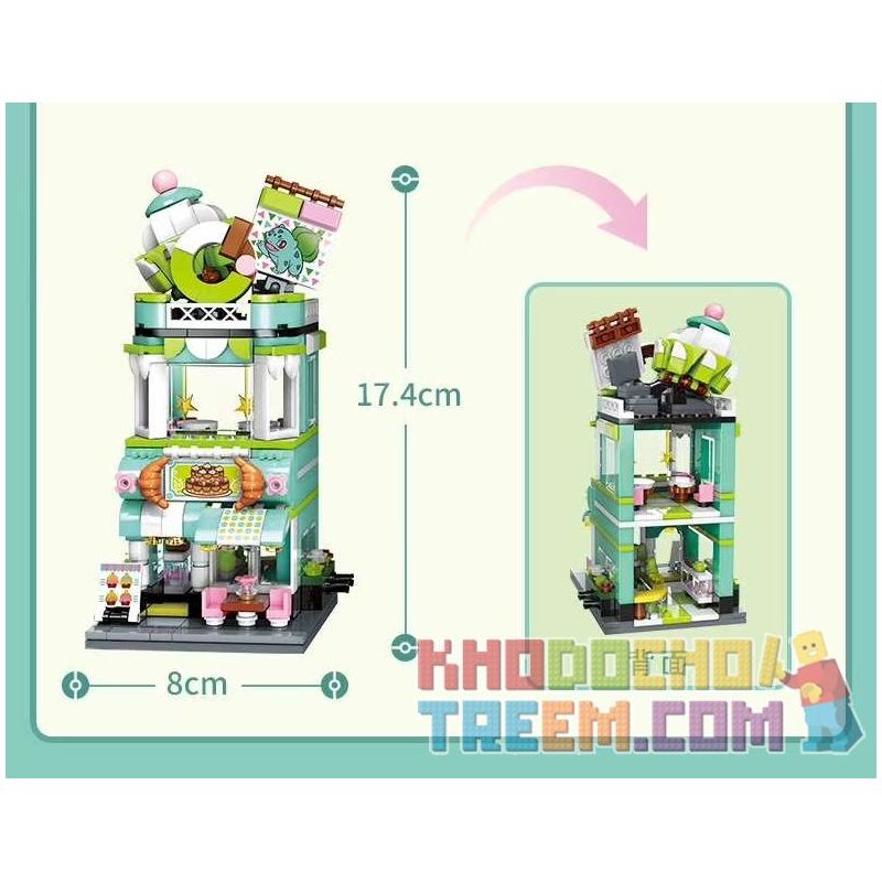 KEEPPLEY K20207 20207 non  WONDER FROG SEED DESSERT HOUSE bộ đồ chơi xếp lắp ráp ghép mô hình Pokémon POKEMON