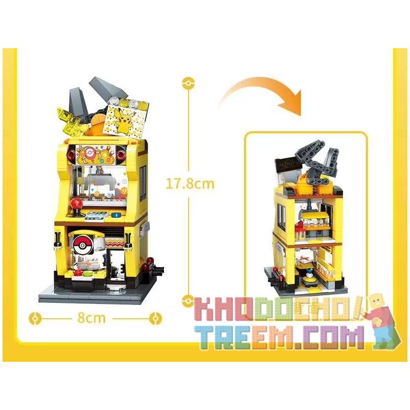 KEEPPLEY K20209 20209 non  CỬA HÀNG BÚP BÊ THEO CHỦ ĐỀ PIKACHU bộ đồ chơi xếp lắp ráp ghép mô hình Pokémon POKEMON