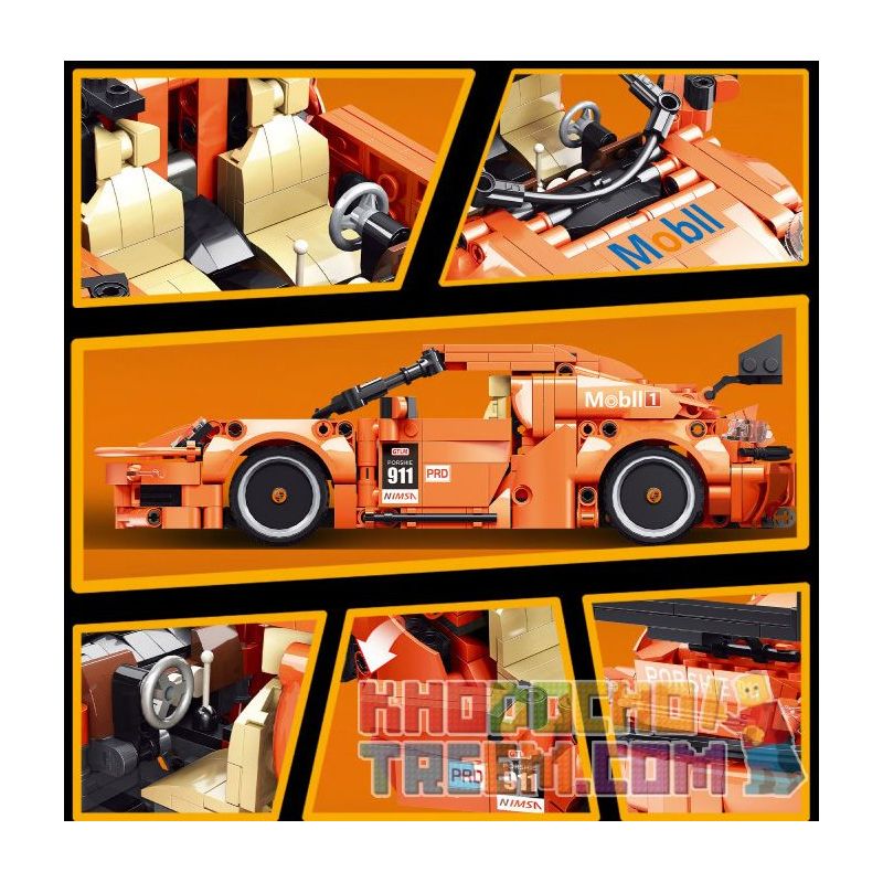 SHENZHEN RAEL ENTERTAINMENT 50016 non  PORSCHE 911. bộ đồ chơi xếp lắp ráp ghép mô hình Speed Champions Racing Cars IAN PORSCHE 911 Đua Xe Công Thức 769 khối