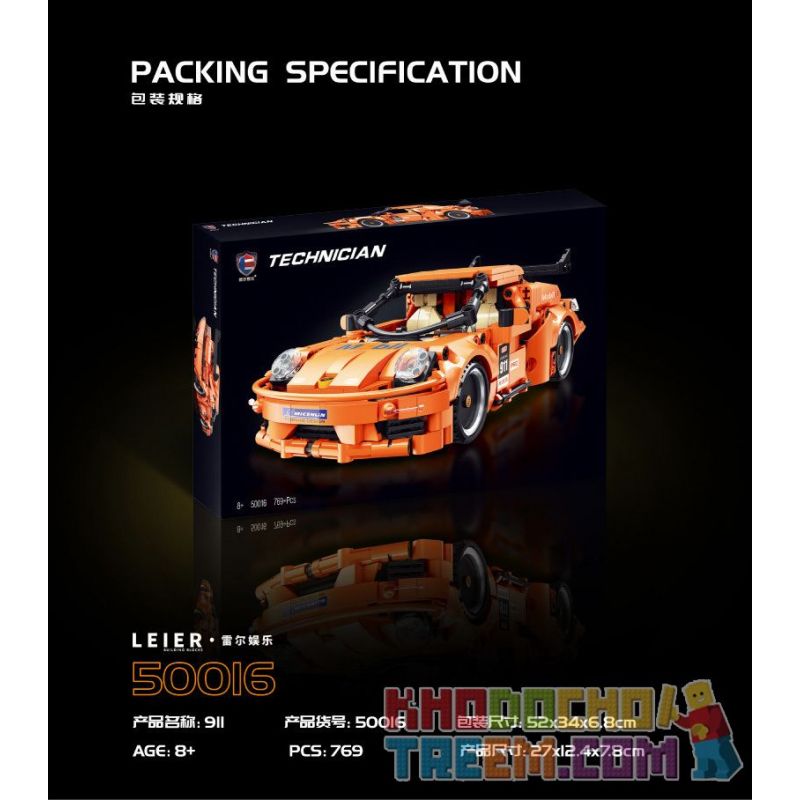 SHENZHEN RAEL ENTERTAINMENT 50016 non  PORSCHE 911. bộ đồ chơi xếp lắp ráp ghép mô hình Speed Champions Racing Cars IAN PORSCHE 911 Đua Xe Công Thức 769 khối