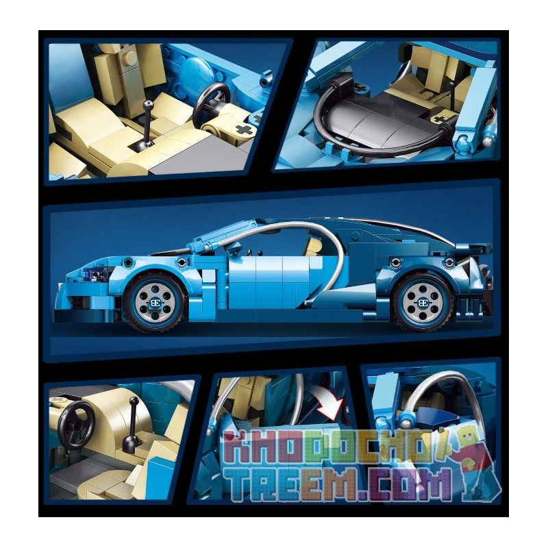 SHENZHEN RAEL ENTERTAINMENT 50017 non  BUGADI BÉO bộ đồ chơi xếp lắp ráp ghép mô hình Speed Champions Racing Cars IAN BUGATTI CHIRON Đua Xe Công Thức 763 khối