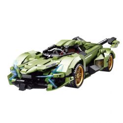 SHENZHEN RAEL ENTERTAINMENT 50018 non  LAMBORGHINI V12 VISION GT CONCEPT XE bộ đồ chơi xếp lắp ráp ghép mô hình Speed Champions Racing Cars IAN LAMBORGHINI V12 VISION Đua Xe Công Thức 652 khối