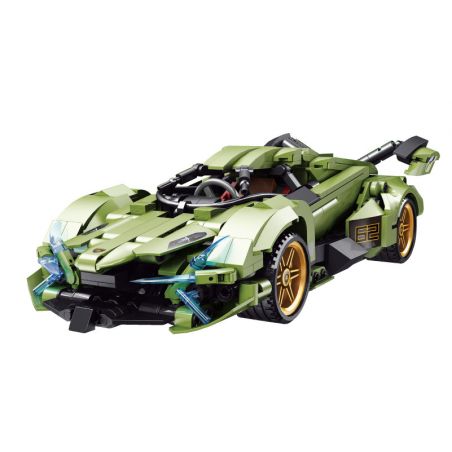 SHENZHEN RAEL ENTERTAINMENT 50018 non  LAMBORGHINI V12 VISION GT CONCEPT XE bộ đồ chơi xếp lắp ráp ghép mô hình Speed Champions Racing Cars IAN LAMBORGHINI V12 VISION Đua Xe Công Thức 652 khối
