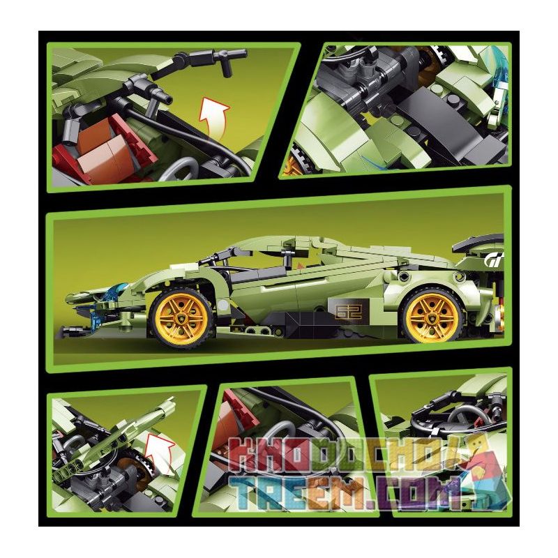 SHENZHEN RAEL ENTERTAINMENT 50018 non  LAMBORGHINI V12 VISION GT CONCEPT XE bộ đồ chơi xếp lắp ráp ghép mô hình Speed Champions Racing Cars IAN LAMBORGHINI V12 VISION Đua Xe Công Thức 652 khối