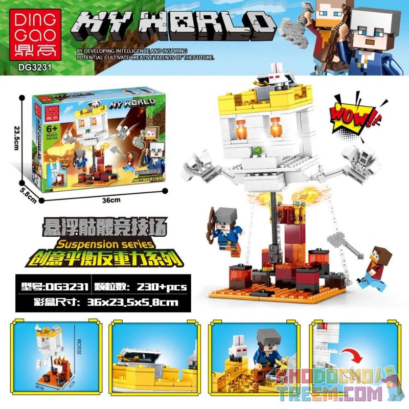 DINGGAO DG3231 3231 non Lego ĐÌNH CHỈ CẠNH TRANH bộ đồ chơi xếp lắp ráp ghép mô hình Minecraft SUSPENSION Game Xây Dựng 230 khối