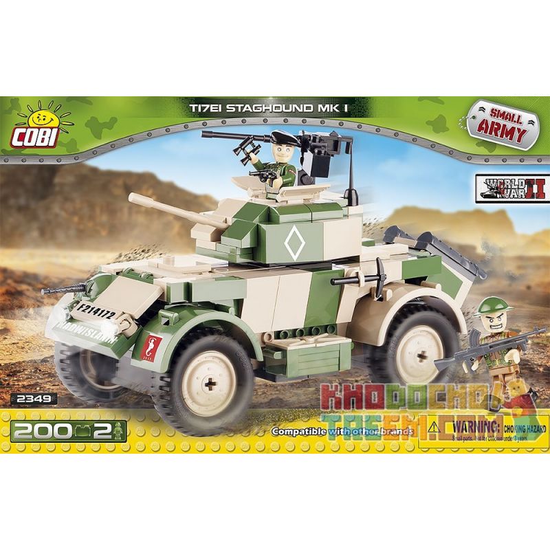 COBI 2349 non Lego T17 HUNTU. bộ đồ chơi xếp lắp ráp ghép mô hình Military Army T17E1 STAGHOUND MK Quân Sự Bộ Đội 200 khối