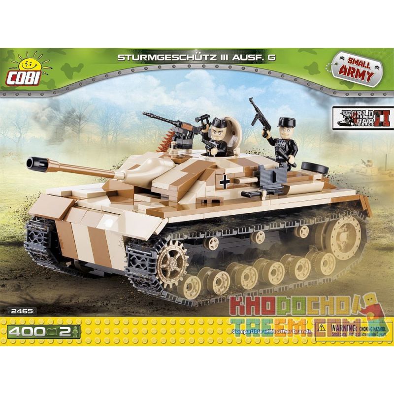 COBI 2465 non Lego SÚNG TẤN CÔNG SỐ 3 bộ đồ chơi xếp lắp ráp ghép mô hình Military Army STURMGESCHÜTZ III AUSF. Quân Sự Bộ Đội 400 khối